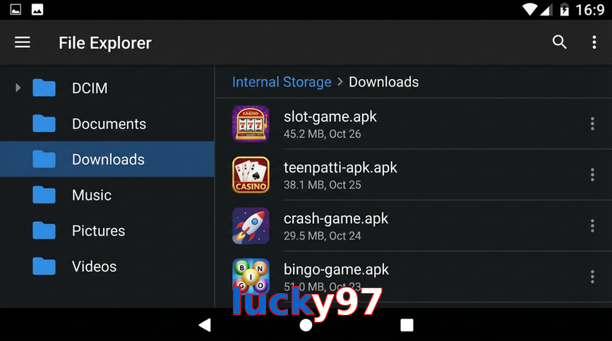 Main screen of Lucky97 gameapk page for PK players